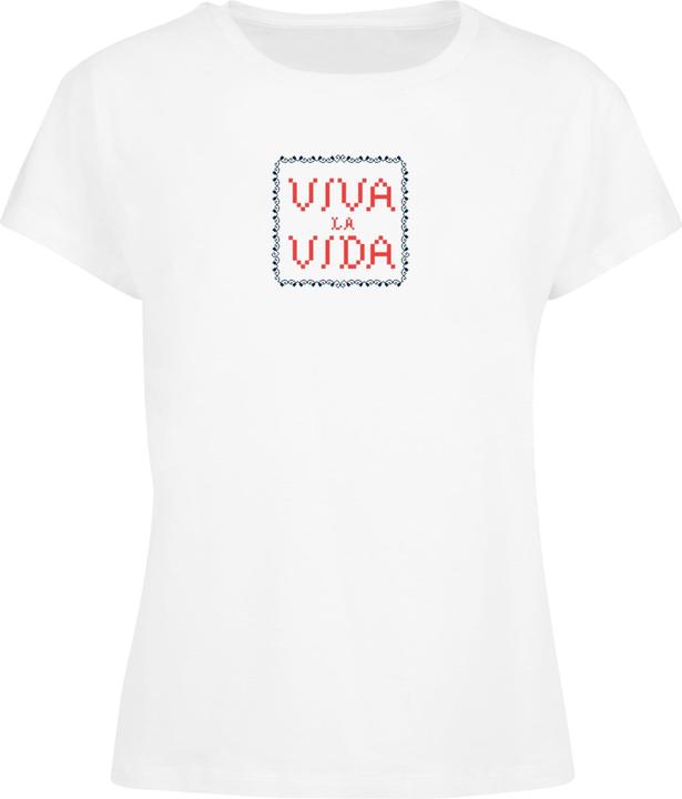 Produktbild Merchcode Ladies Frida Kahlo - Pixels viva la vida Box Tee - 118575 (L)