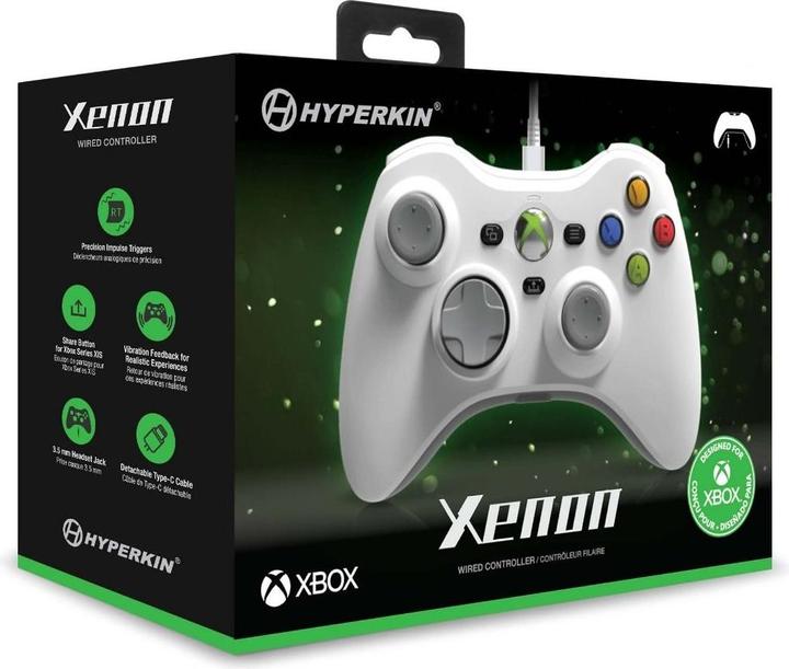 Produktbild Hyperkin XB Controller Xenon Wired white (Xbox Series S, Xbox One S, PC, Xbox One X, Xbox Series X)
