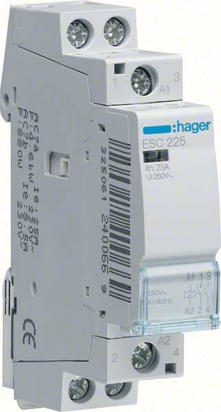 Image du produit Hager ESC225. Contact Courant admissible : 25 A, section de câble : 1/10 mm², plage de température en