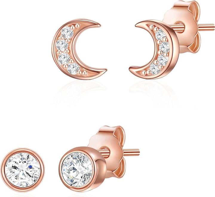 Actual product image Lulu & Jane Ladies set (earrings 2pcs) half moon brass - 35236 (Brass)
