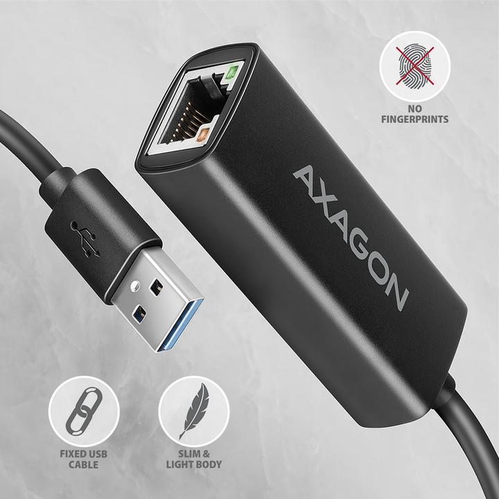 Image du produit Axagon ADE-AR, USB-A 3.2 Gen 1 - Gigabit Ethernet s????ov?? karta, Realtek 8153, auto-installation (USB 3.0, RJ45 Gigabit Ethernet (1x))