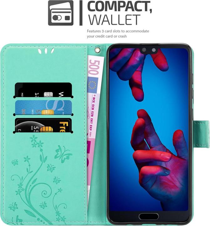 Productafbeelding Cadorabo Bloemen Boekomslag (Huawei P20)