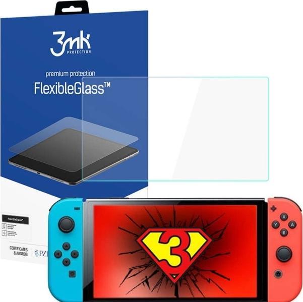 Actual product image 3MK hybrid glass Flexible 2.5D for Nintendo Switch Oled 8.3" Tablet (Switch)