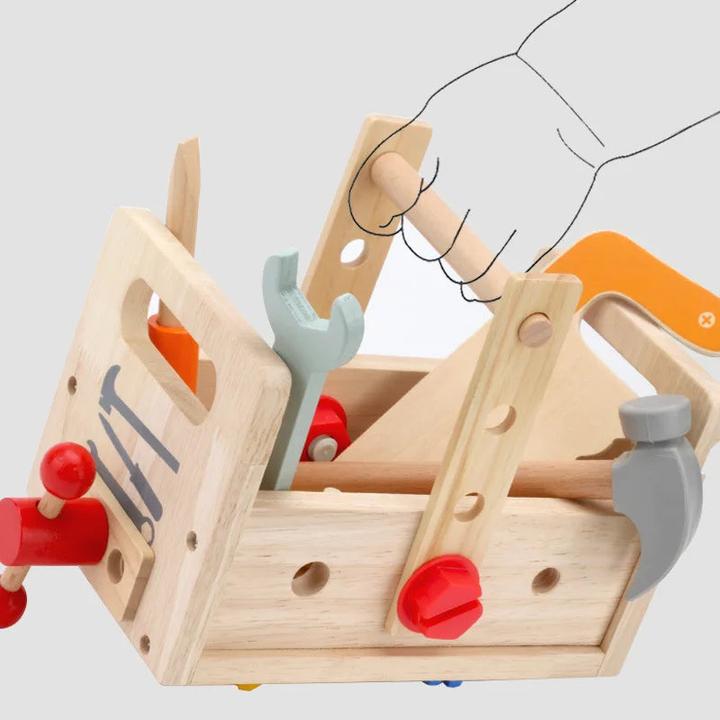 Actual product image Activity Board Children's wooden tool box pretend play set nut disassembly screw assembly simulation