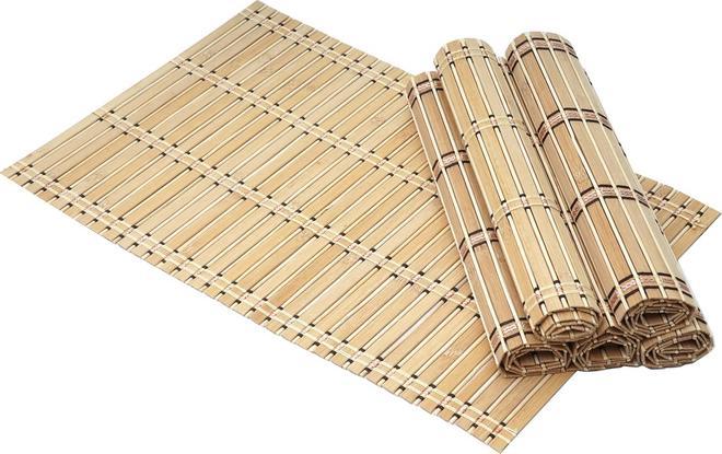 Actual product image Mendler 6-piece placemat, bamboo washable 45x30cm - light brown (6 x, 45 x 30 cm)