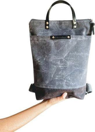 Produktbild Only-Bags.Store Rucksack aus gewachstem Canvas - Grau Dunkelgrau, Rucksack, Macbook 13" Rucksack, Rucksack