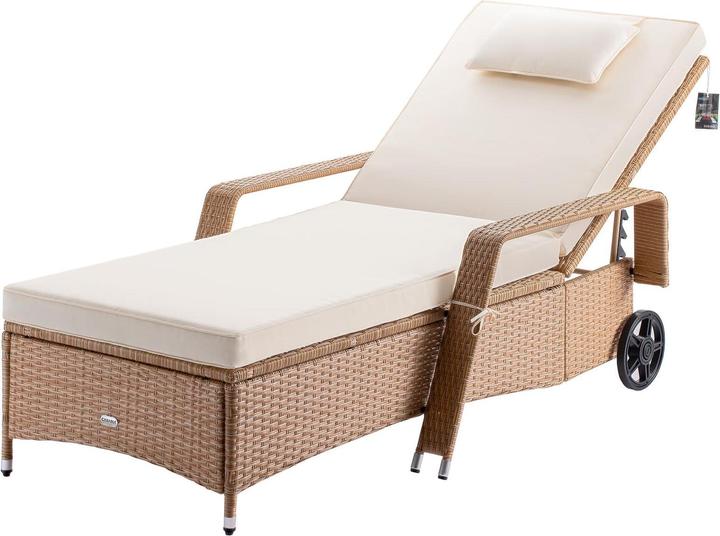 Immagine prodotto Casaria Lettino da giardino in polyrattan (193 cm)
