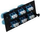 Actual product image Molex LC Quad 12 Fibre MM OM3 adapter plate Aqua (CAT3)