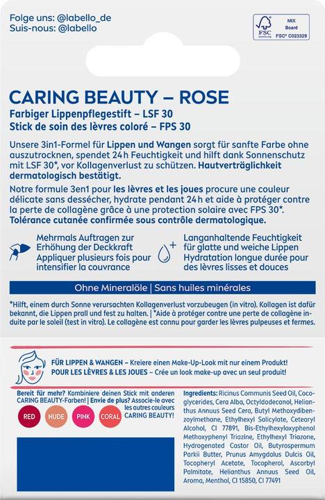Image du produit Labello Caring Beauty Rose Stick 4.8 g (Sticks de soin, 204.40 ml)