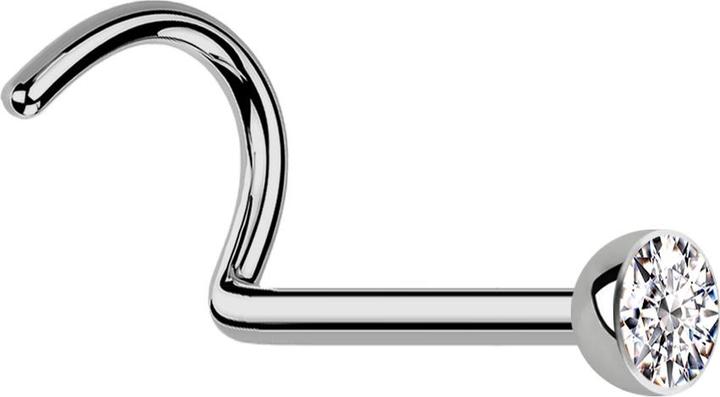 Image du produit Star Piercing Clous de nez courbes argentés avec cristal argenté (sans laiton, Titane G23)