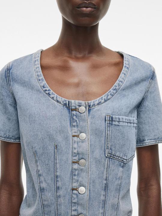 Image du produit Rouge Edit Denim Oberteil mit kurzen Ärmeln (34)