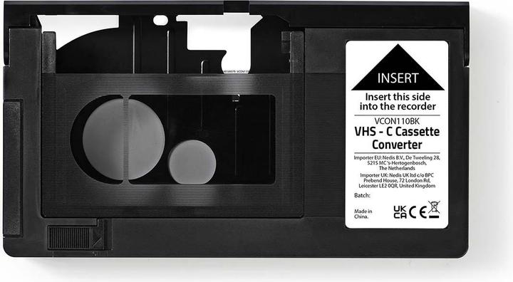 Produktbild Nedis VHS Converter Conversion: VHS-C to VHS Plug and Play Black