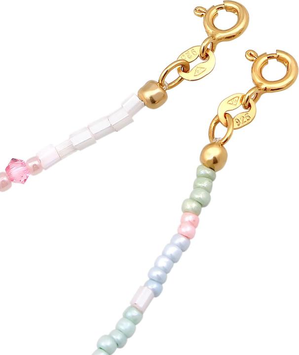 Actual product image Elli Bracelet Kids Glass Beads Pastel Set of 2 925 Silver (14 cm, 925 Sterling silver gold-plated, Glass crystal, Plastic, Glass)