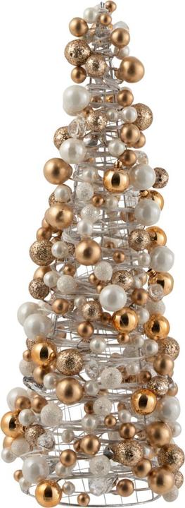 Produktbild J-Line Kegel Mini Weihnachtskugel Ecru/Gold Small