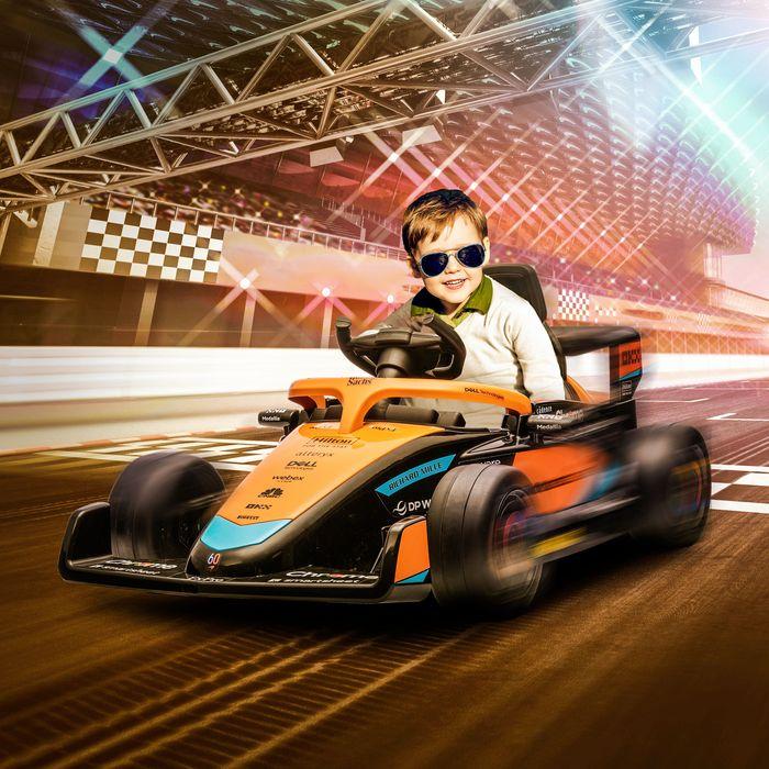 Image du produit Swisshandel24 Voiture McLaren pour enfants, 2 vitesses, 2 moteurs, télécommande, MP3 USB, suspensions, 3-5 ans (12 V)