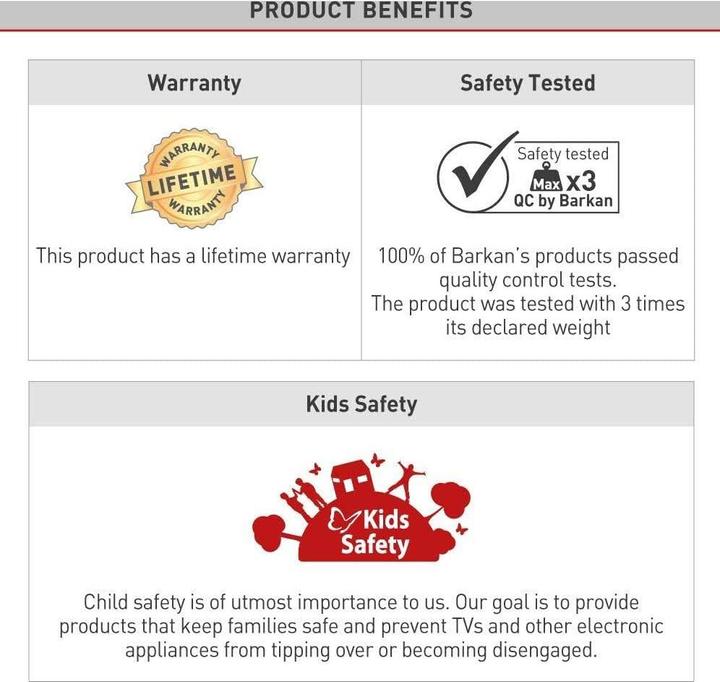 Actual product image Barkan Wh 3400l (Wall, 70", 55 kg)