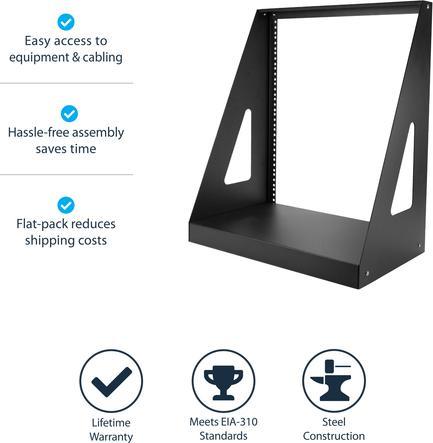 Actual product image StarTech 2 Post Heavy Duty Rack - Open Frame Server Rack - 12U (12 RU, 19 inch rack)