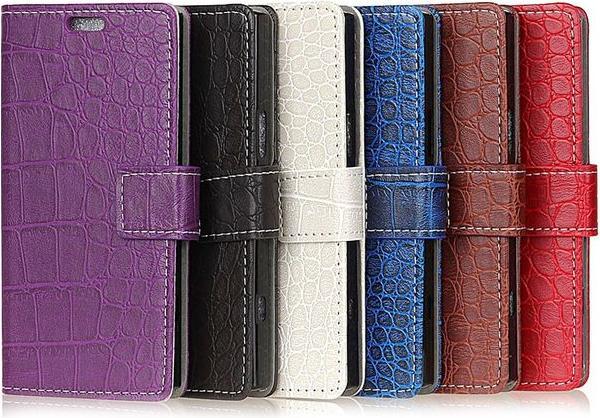 Produktbild MU Classic Leder Hülle mit Krokodiltextur (Alcatel 3x)