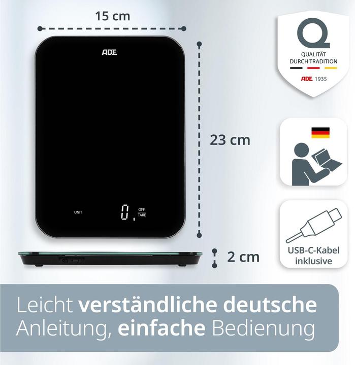 Produktbild ADE Küchenwaage Tessa Schwarz