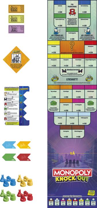 Actual product image Hasbro Monopoly Knockout Family Party Game, Quick-Playing Board Games for Ages 8+, 2-8 Players, 20 Mins. (Swedish)