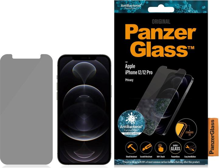 Produktbild PanzerGlass Screen Protector Privacy (1 Stück, Apple iPhone 12, Apple iPhone 12 Pro)