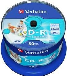 Actual product image Verbatim CD-R, 52x, 700MB, 50 spindle, printable (50 x)