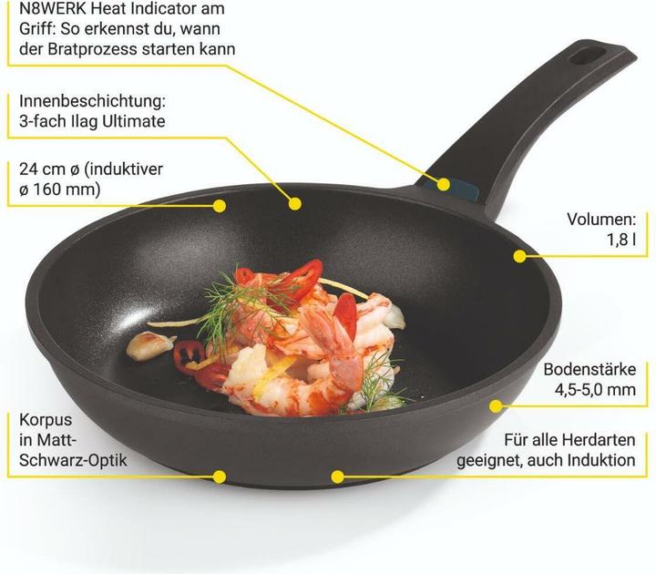 Immagine prodotto N8werk Padella 28 cm (28 cm, Padella per friggere, Alluminio pressofuso)