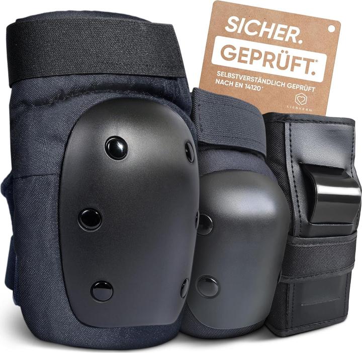 Liebkern Skate Protektoren Set (S, Ellbogenschoner, Handgelenkschoner, Knieschoner, 6 Stück)