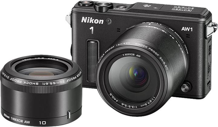 Image du produit Nikon 1 AW1, kit double zoom, 11-27mm + AW 10mm (14.20 Mpx, Format Nikon CX)