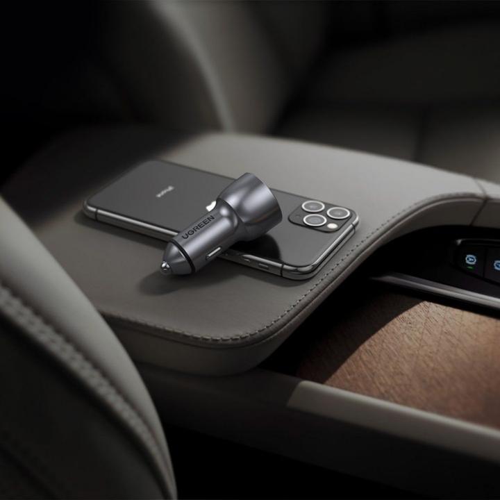 Actual product image Ugreen USB-C PD + USB-A QC 36W Car Charger