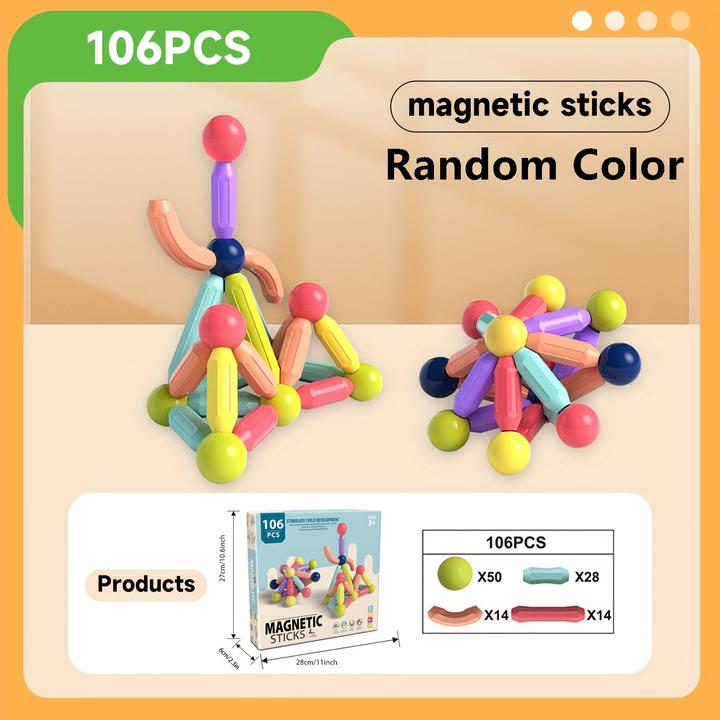 Produktbild Activity Board Magnetic Building Blocks Set for Youngsters - STEM Learning Toy, Colorful Magnet Construction Kit