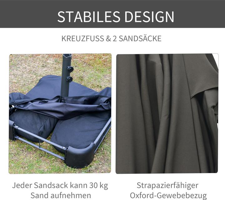 Image du produit Outsunny Parasol double avec manivelle (2.70 m)