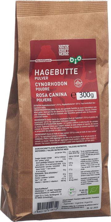Produktbild NaturKraftWerke Hagebutte Pulver Bio/kbA Nachfüllung (1 Stück, Pulver, 300 g)