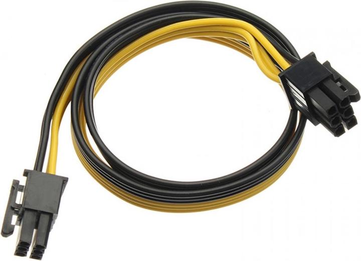 Actual product image PowerGuard PCI-E 6-Pin (male) to 6-Pin (male) GPU Power Cable 0.5m