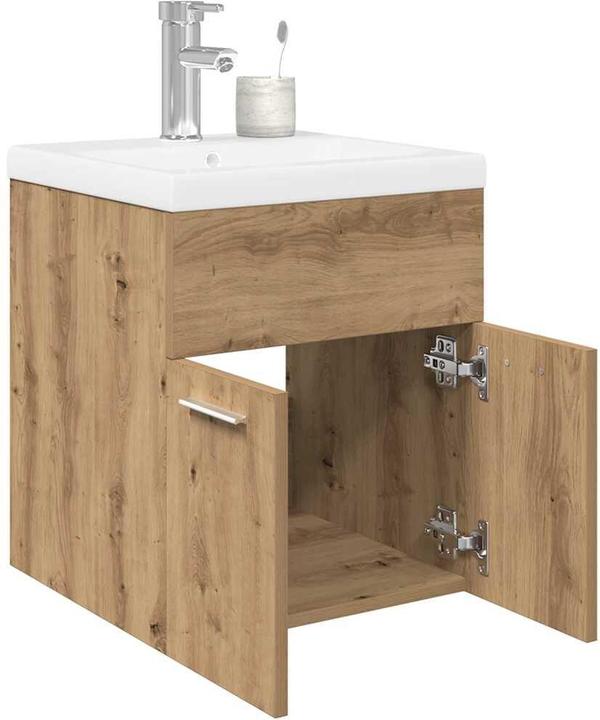 Produktbild VidaXL Waschbeckenunterschrank mit Einbaubecken und Wasserhahn Bad Waschtisch