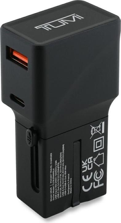 Produktbild Tumi Power Charger Travel Adapter 25W USB-C / USB-A + Cable USB-C/USB-C black