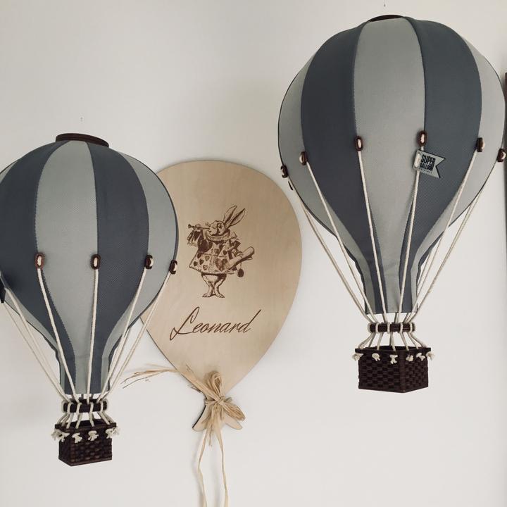 Actual product image Super Balloon Deko Heissluftballon Weiss Dunkelgrau (1 x)