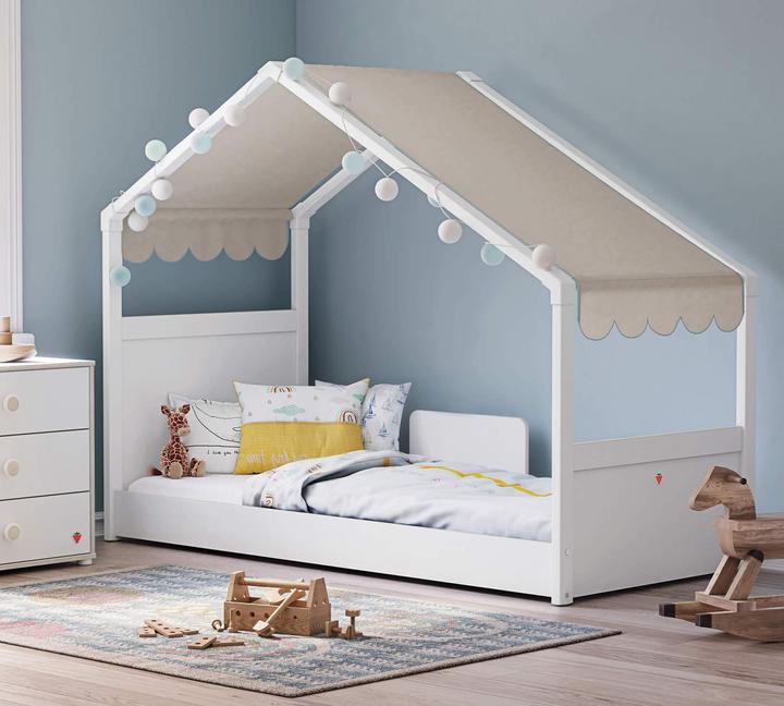 Actual product image Cilek House bed Montes White with side roof (90 x 200 cm)