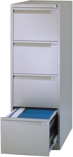 Bisley einbahniger Hängeregistraturschrank mit 4 Schubladen (41.5 x 62 x 132 cm)