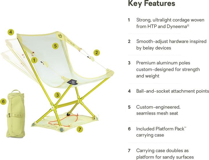 Immagine prodotto Nemo Equipment Sedia da campeggio reclinabile Moonlite Elite