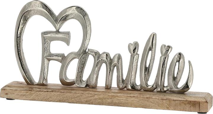 Produktbild Natura Punto Schriftzug Familie aus Holz und Aluminium zum Dekorieren, silber, 32 x 16 x 5 cm (32 x 16 x 5 cm)