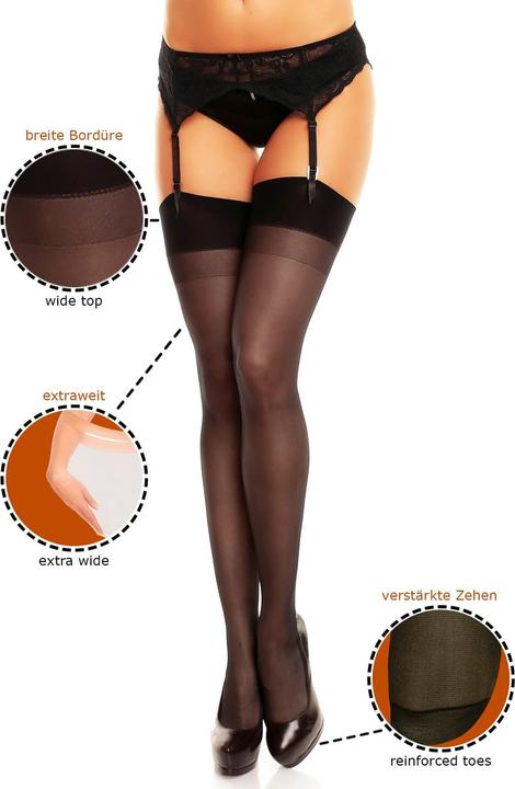 Actual product image Glamory Perfect 20 suspender stockings, colour white, size 44-46 (20 DEN, 44 - 46)