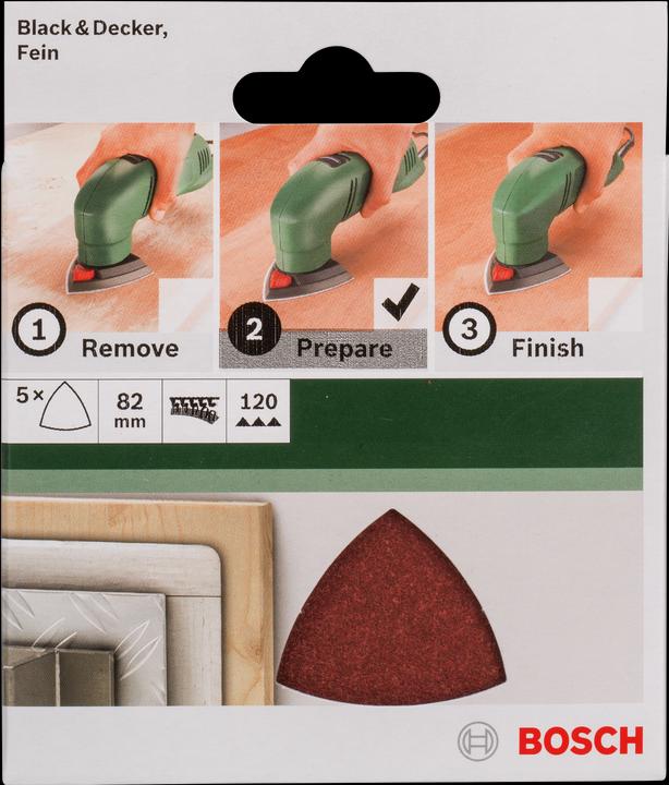 Produktbild Bosch Zubehör 5-teiliges Schleifblatt-Set für Deltaschleifer K = 120 (120)