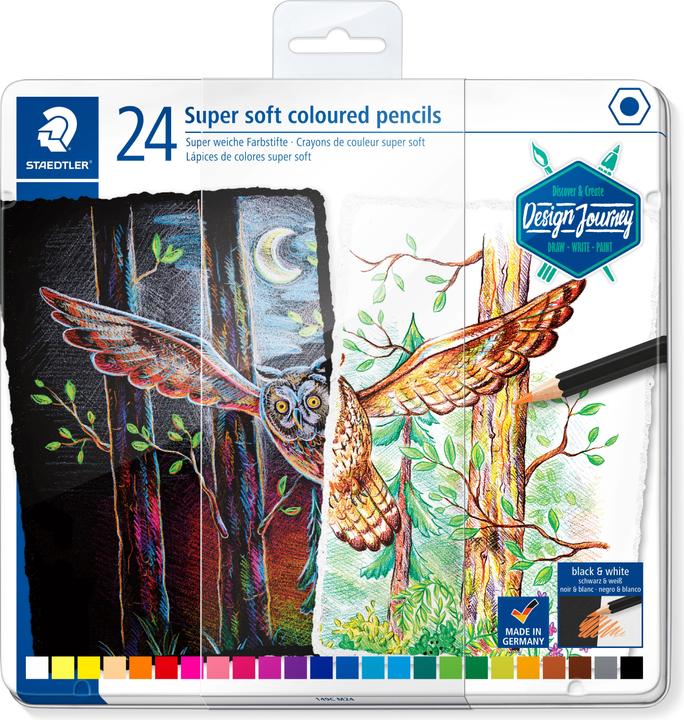 Image du produit Staedtler Stylo couleur très doux 149C, boîte métallique de 24 pièces, triée (12 couleurs, 24 x)