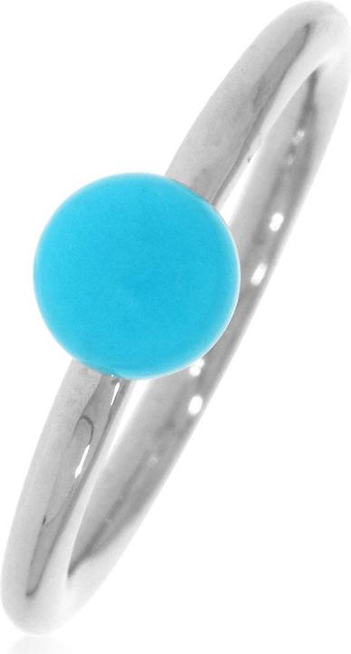 Produktbild Xen Ring mit 6 mm Türkis Halbcabochon ca. 0,75 ct. rhodiniert (58, 925 Silber)