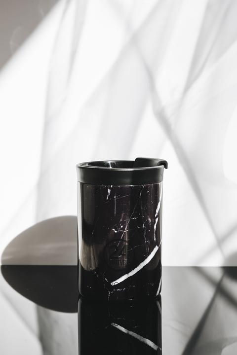 Actual product image 24 Bottles Thermo mug Travel Tumbler 0.35 l Black Marble