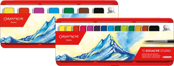 Produktbild Caran d'Ache Gouache Studio Tabletten Metallschachtel (Mehrfarbig, Grün, Lindgrün)