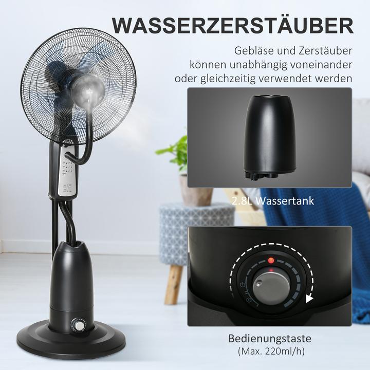 Immagine prodotto Homcom Ventilatore a piedistallo con spruzzatore d'acqua