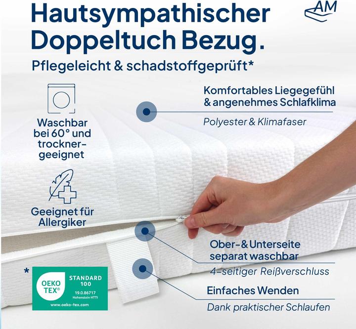 Produktbild AM Qualitätsmatratzen 7-Zonen Latex (100 x 200 cm, Schaumstoffkern)