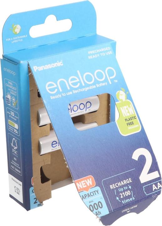 Produktbild Panasonic Adapter D, Mono, LR20 und eneloop Akku NiMH, Mignon, AA, HR06 (1 Stk., 2000 mAh, Ladegerät inkl. Akku)